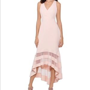 XSCAPE Womens Pink Zippered Sleeveless V Neck Maxi Evening Mermaid Dress